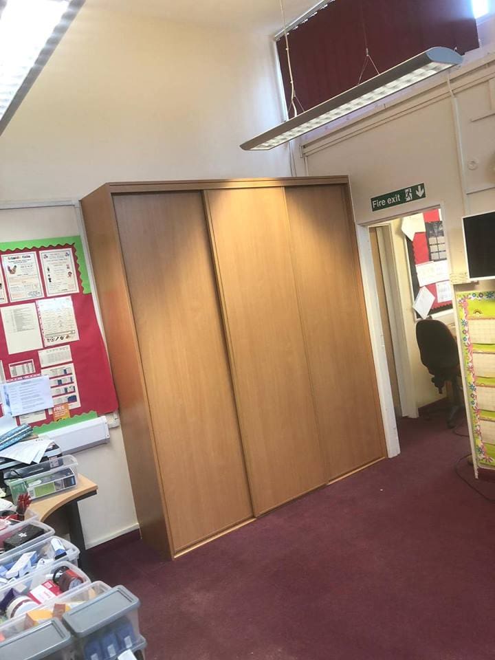 storage wardrobe in school made by glide & slide