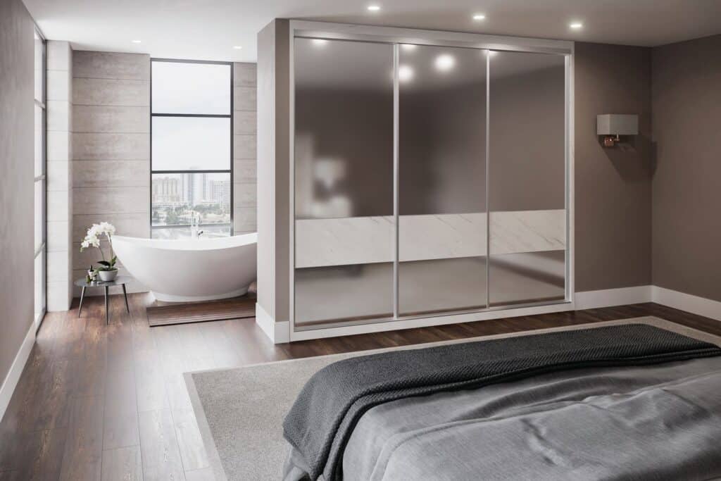 mirror sliding wardrobe doors for practicality and enhances storage space