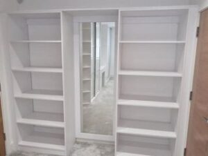 interior shelves of fitted wardrobe system